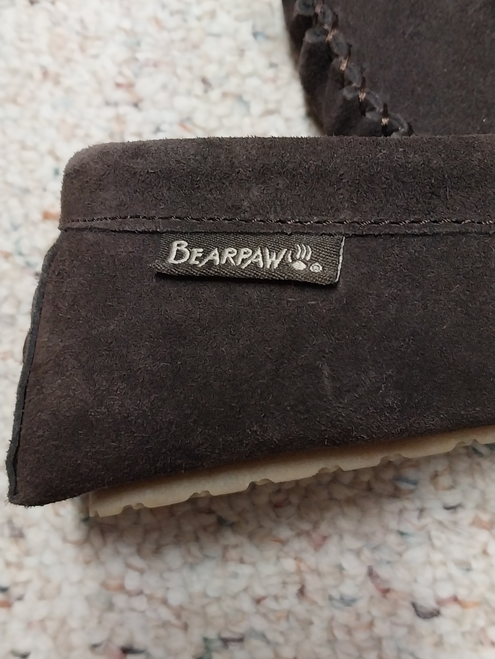 Bear Paw Cozy Dark Brown Suede Moccasin Slippers - Picture 5 of 6